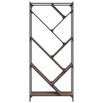 vidaXL Bibliothèque chêne marron 79x30x180 cm bois ingénierie et métal