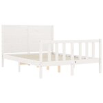 vidaXL Cadre de lit sans matelas blanc 140x190 cm bois de pin massif