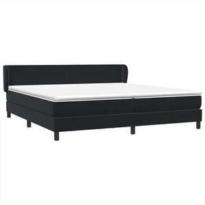 vidaXL Sommier à lattes de lit avec matelas noir 180x210 cm velours