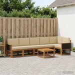 vidaXL Ensemble de canapés d'extérieur 7 Pièces Naturel et Beige