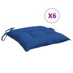 vidaXL Coussins de chaise 6 Pièces bleu 50x50x7 cm tissu oxford