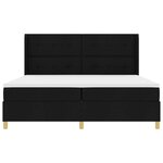 vidaXL Lit à Ressorts avec matelas Noir 200 x 200 cm tissu