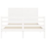 vidaXL Cadre de lit avec tête de lit blanc 140x190 cm bois massif