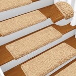 vidaXL Tapis d'escalier 30 pièces 65 x 21 x 4 cm Crème Bord rectangulaire
