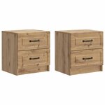 vidaXL Cabinet de chevet 2 pièces Chêne artisanal 43 x 34 5 x 44 5 cm