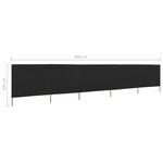 vidaXL Paravent 5 panneaux Tissu 600 x 120 cm Noir