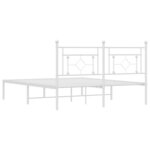 vidaXL Cadre de lit métal sans matelas et tête de lit blanc 150x200 cm
