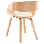 vidaXL Chaises à manger lot de 4 crème bois courbé et similicuir