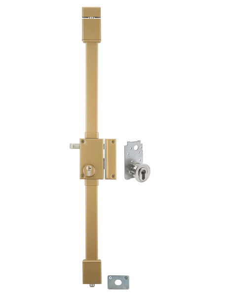 THIRARD - Serrure en applique Targa A2P* à tirage pour entrée  droite  3pts  Transit2 30x65mm  axe 45mm  or  4 clés - THIRARD