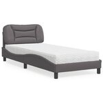 vidaXL Lit avec matelas gris 80x200 cm similicuir