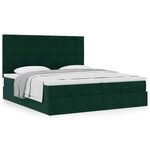 VidaXL Cadre de lit ottoman avec matelas vert foncé 180x200cm velours