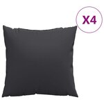 vidaXL Coussins de canapé 4 Pièces noir 60x60 cm tissu