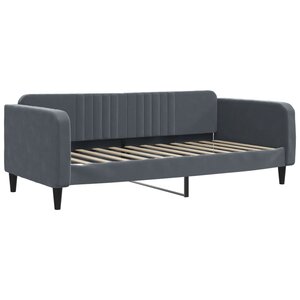 vidaXL Lit de repos sans matelas gris foncé 100x200 cm velours