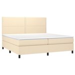 vidaXL Sommier à lattes de lit avec matelas Crème 200x200 cm Tissu