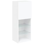 vidaXL Unités murales TV avec LED 5 Pièces blanc bois d'ingénierie