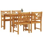 vidaXL Ensemble de salle à manger pour jardin 5 Pièces Marron