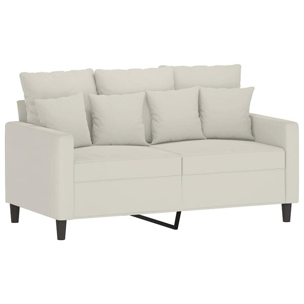 vidaXL Canapé à 2 places Crème 120 cm Velours