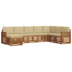 vidaXL Ensemble de canapés d'extérieur 8 pc Naturel et Beige