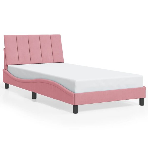 vidaXL Cadre de lit sans matelas rose 100x200 cm velours