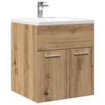vidaXL Armoire lavabo de salle de bain chêne artisanal bois ingénierie