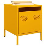 vidaXL Table de chevet jaune moutarde 35x39x43 5 cm acier