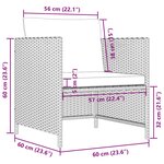 vidaXL Canapé de jardin avec coussins Noir Résine tressée