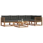 vidaXL Ensemble de canapés d'extérieur 6 Pièces Naturel et Anthracite