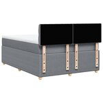 vidaXL Sommier à lattes de lit avec matelas Gris clair 140x190cm Tissu