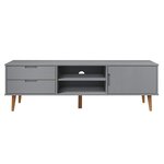 vidaXL Meuble TV MOLDE Gris 158x40x49 cm Bois de pin massif