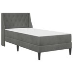 vidaXL Cadre de lit avec matelas Gris foncé 90 x 200 cm Velours