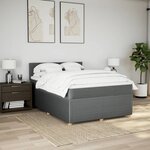 vidaXL Sommier à lattes de lit avec matelas Gris foncé 160x200cm Tissu