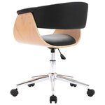 vidaXL Chaise pivotante à manger Noir Bois courbé et similicuir