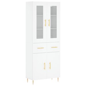 vidaXL Buffet haut Blanc 69 5x34x180 cm Bois d'ingénierie