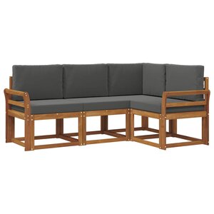 vidaXL Ensemble de canapés d'extérieur 4 Pièces Naturel et Anthracite