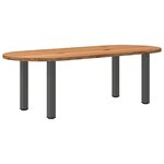 vidaXL Table à manger marron clair bois de chêne massif ovale