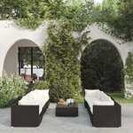 vidaXL Salon de jardin 9 Pièces avec coussins Résine tressée Noir