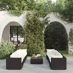 vidaXL Salon de jardin 9 Pièces avec coussins Résine tressée Noir