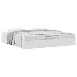 vidaXL Cadre de lit ottoman sans matelas blanc 200x200 cm similicuir