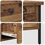 vidaXL Cabinet de Chevet avec tiroir Bois ancien 40 x 42 x 50 cm