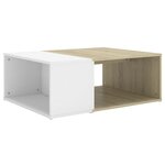 vidaXL Table basse blanc et chêne sonoma 90x67x33 cm bois d'ingénierie