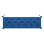 vidaXL Banc de jardin avec coussin bleu 175 cm Bois de teck massif