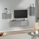 vidaXL Ensemble de meubles TV 4 Pièces Sonoma gris Bois d'ingénierie