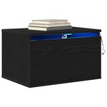 vidaXL Cabinet de chevet mural avec tiroir Chêne noir 50 x 36 x 30 cm