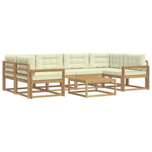vidaXL Ensemble de canapés d'extérieur 5 pc Blanc et crème