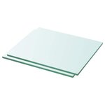 vidaXL Panneaux d'étagère 2 Pièces Verre Transparent 30 x 20 cm