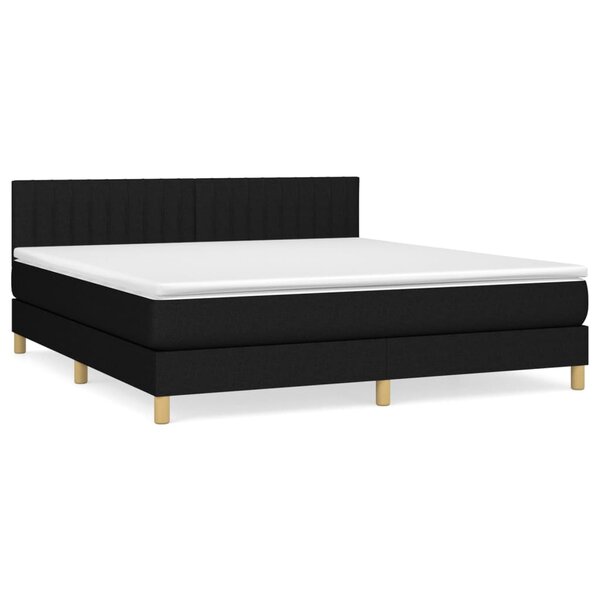 vidaXL Sommier à lattes de lit avec matelas Noir 160x200 cm Tissu