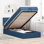 vidaXL Lit ottoman avec matelas bleu 90x200 cm tissu