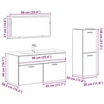 vidaXL Ensemble de meubles salle de bain 3 Pièces bois d'ingénierie