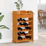 vidaXL Rangement à Vin Marron 90 x 60 x 30 cm Pin massif