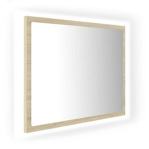 vidaXL Miroir LED de salle de bain Chêne sonoma 60x8 5x37 cm Acrylique